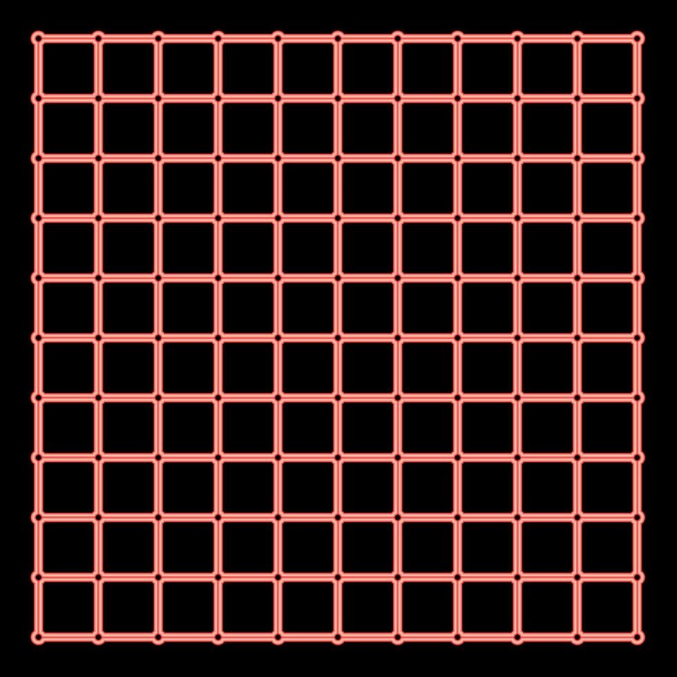 Neon square grid checkered red color vector illustration image flat style