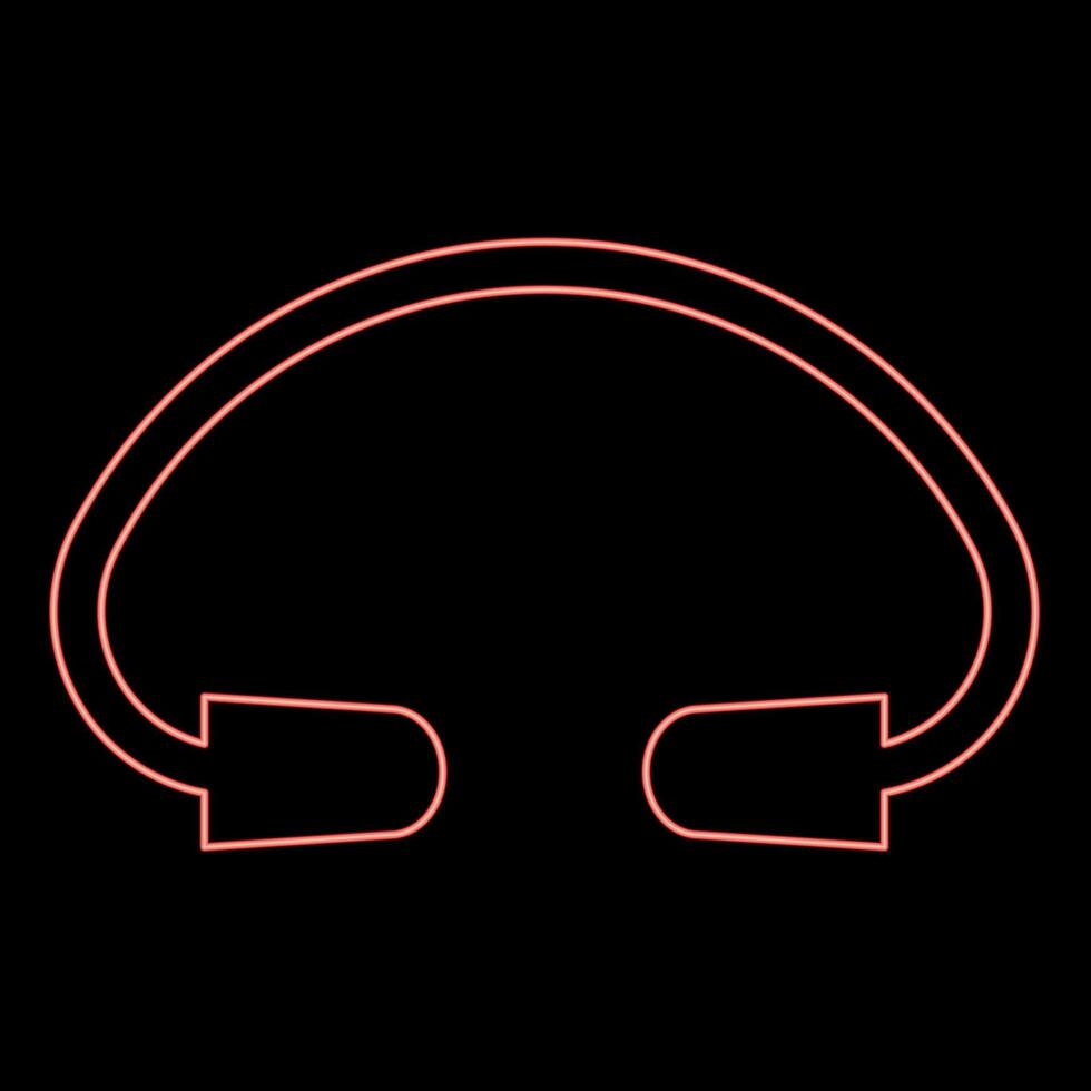 Neon earplug ear plug protection device red color vector illustration image flat style