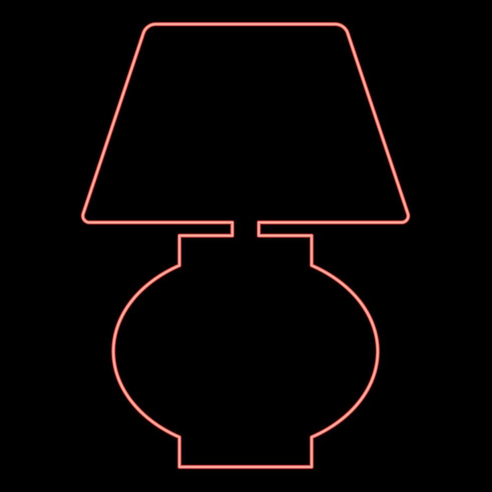 Neon desk lamp red color vector illustration image flat style
