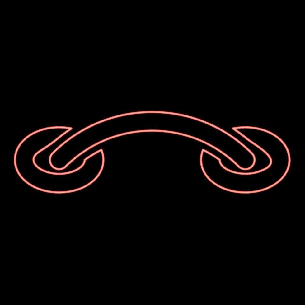 Neon cross stitching sew darning-stitch stalks of the thread insertion sewing connect fabric Surgical seam Rough seam patch suture red color vector illustration image flat style
