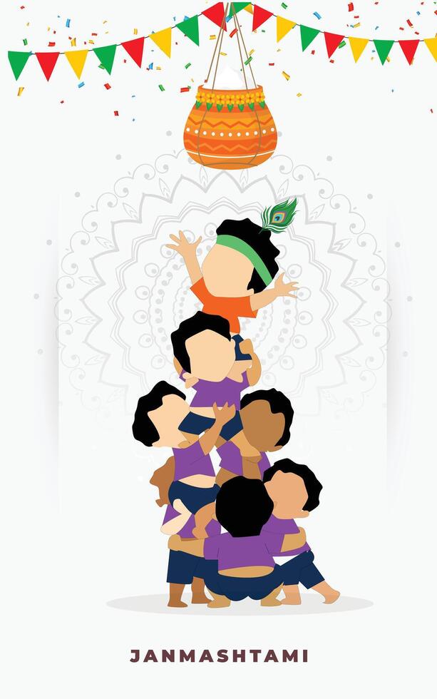 Krishna Janmashtami background in vector. vector