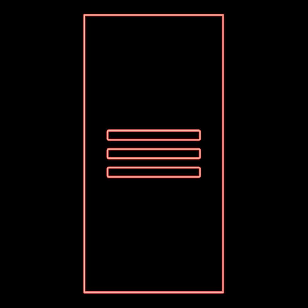 Neon metal cabinet steel locker box red color vector illustration image flat style
