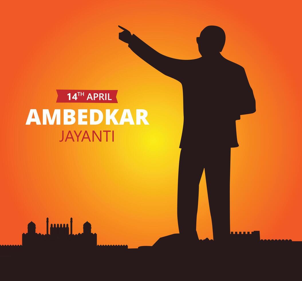 Illustration of Dr. B. R. Ambedkar for Ambedkar Jayanti vector