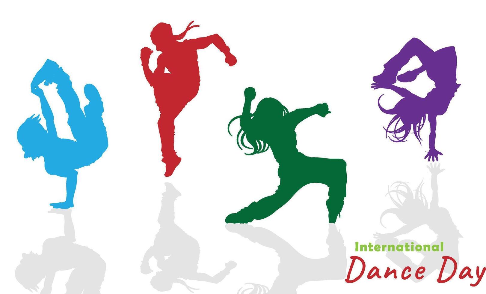 vector ilustración de internacional danza día saludo