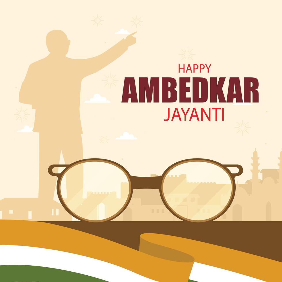 Dr Bhimrao Ramji Ambedkar with Constitution of India for Ambedkar Jayanti on 14 April vector