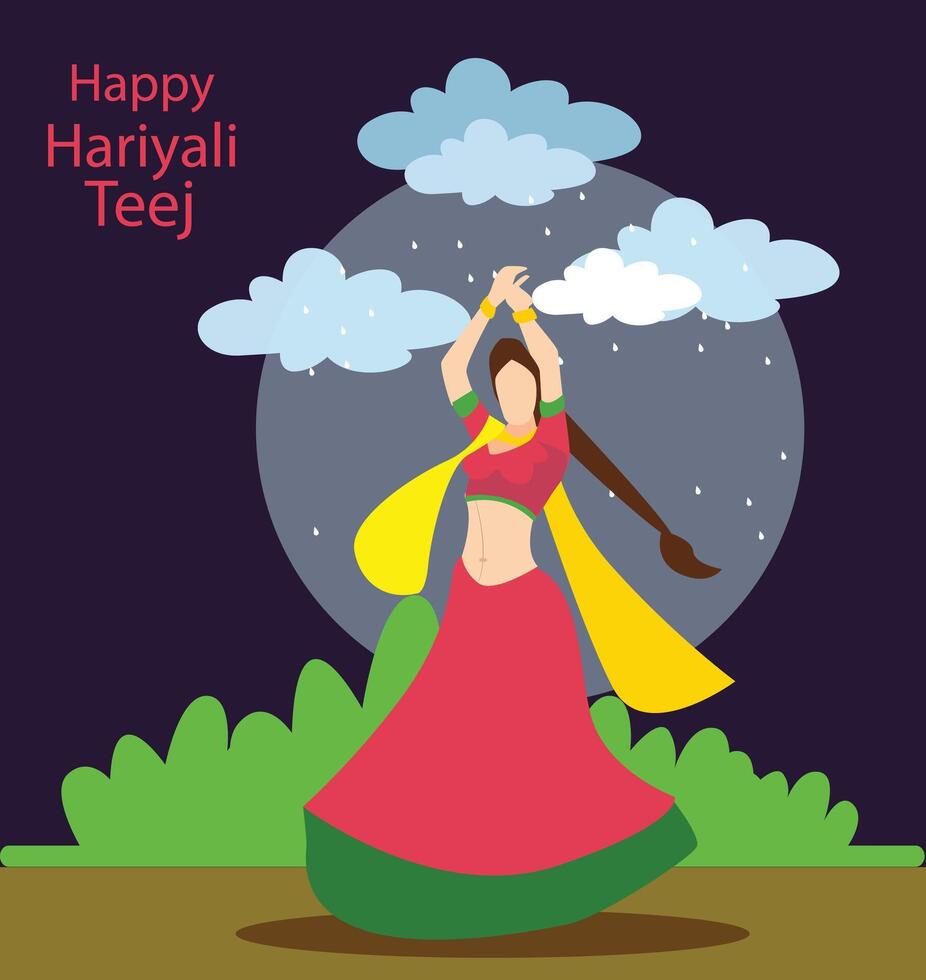 Vector Illustration of background for the occasion of religious festival Teej