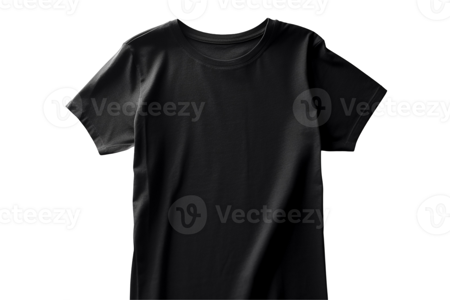 AI generated Black shirt mockup on transparent background PNG image