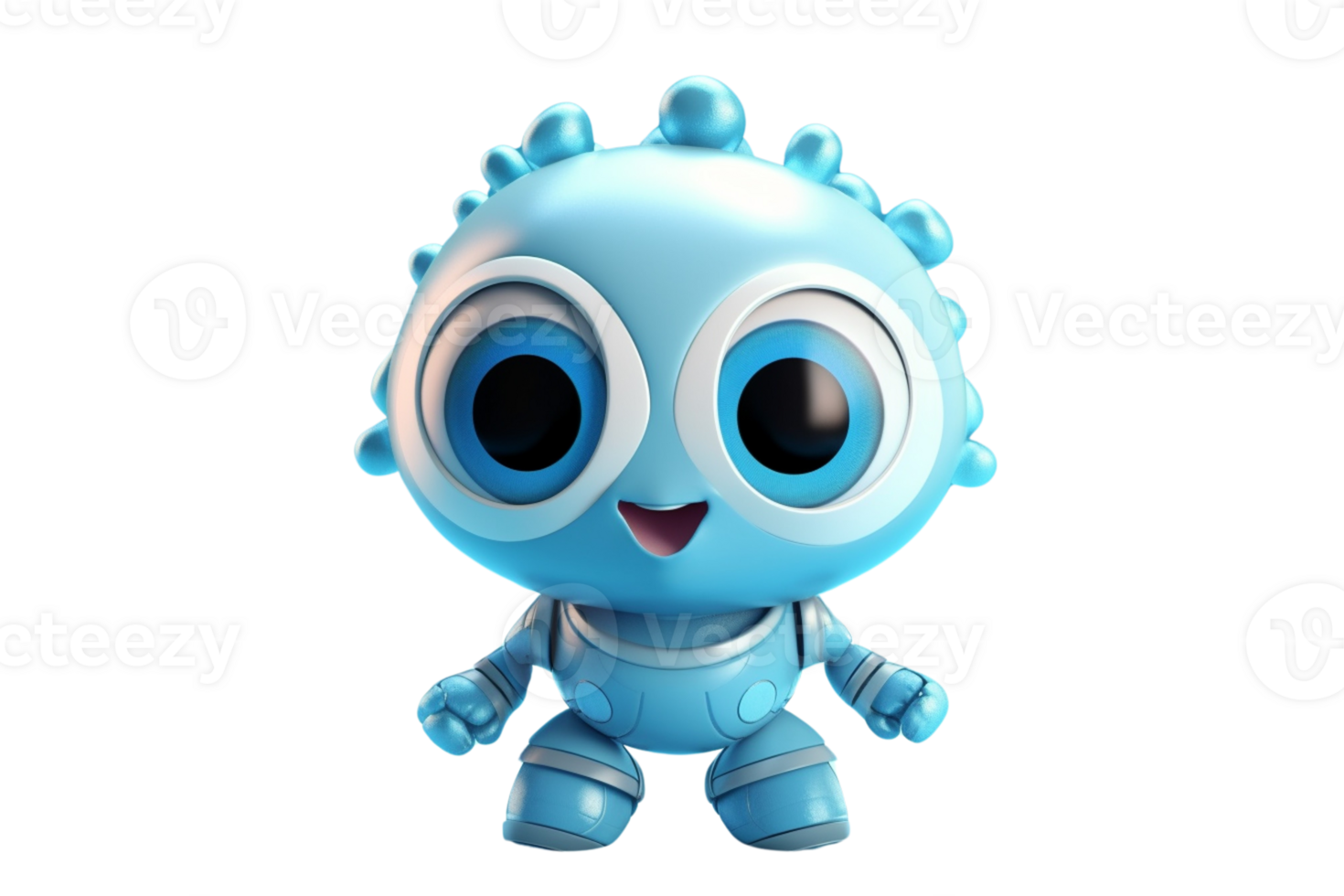 AI generated Cute little robot on transparent background png image