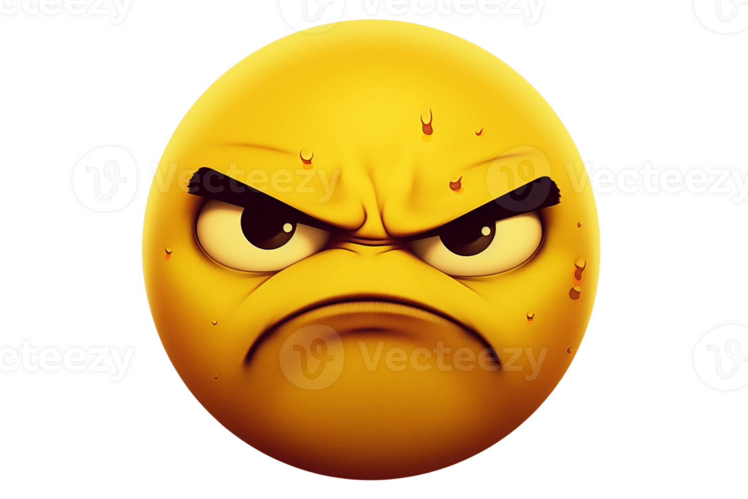 ai gegenereerd boos gezicht emoji Aan transparant achtergrond PNG beeld