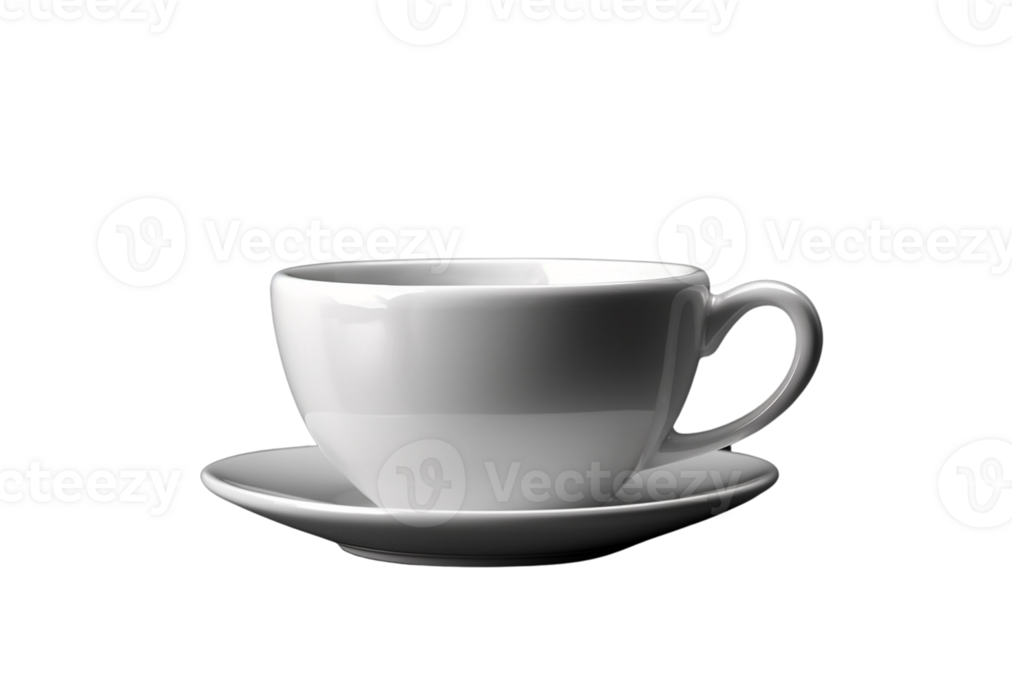 AI generated Tea cup with saucer on transparent background PNG image