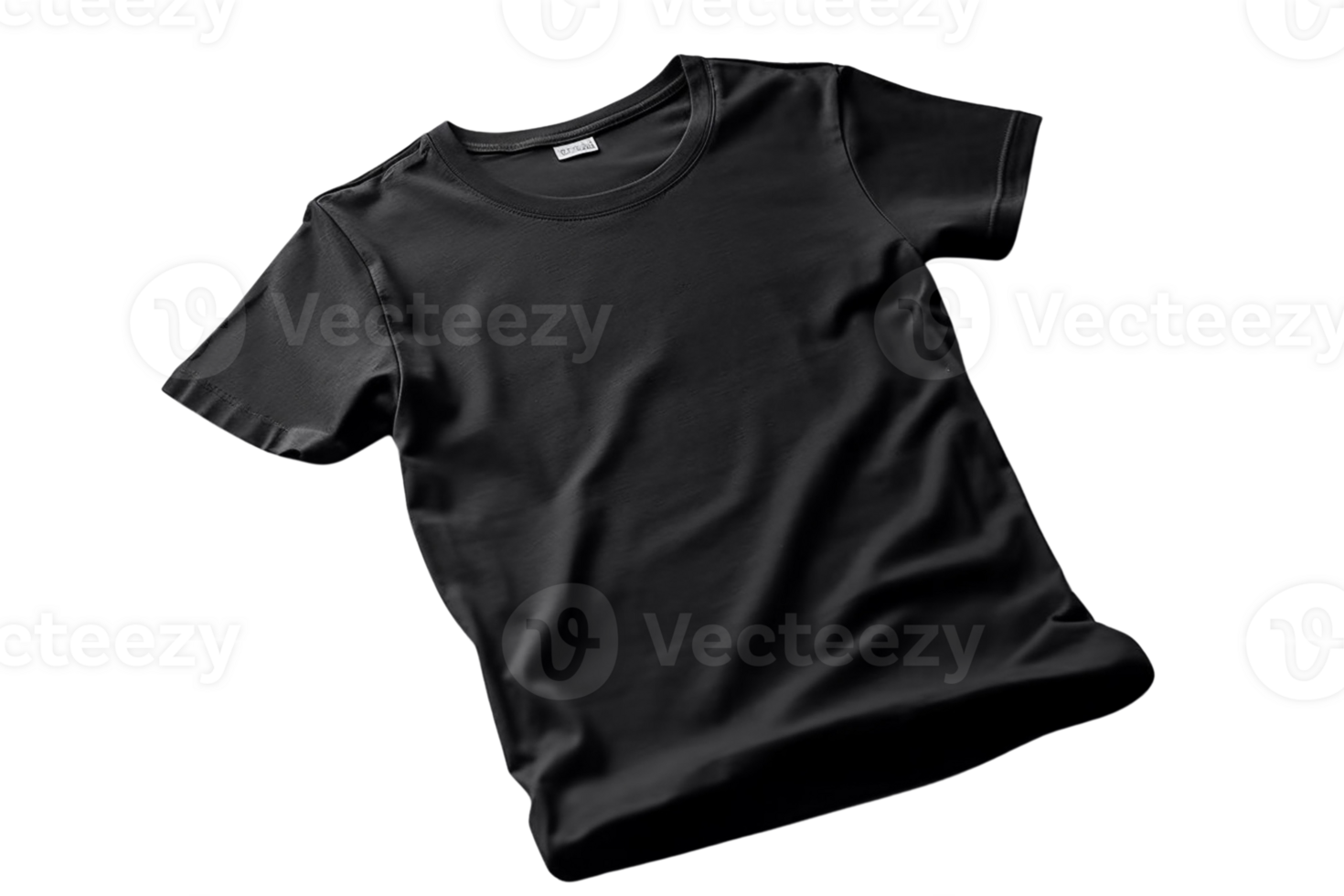 AI generated Black shirt mockup on transparent background PNG image