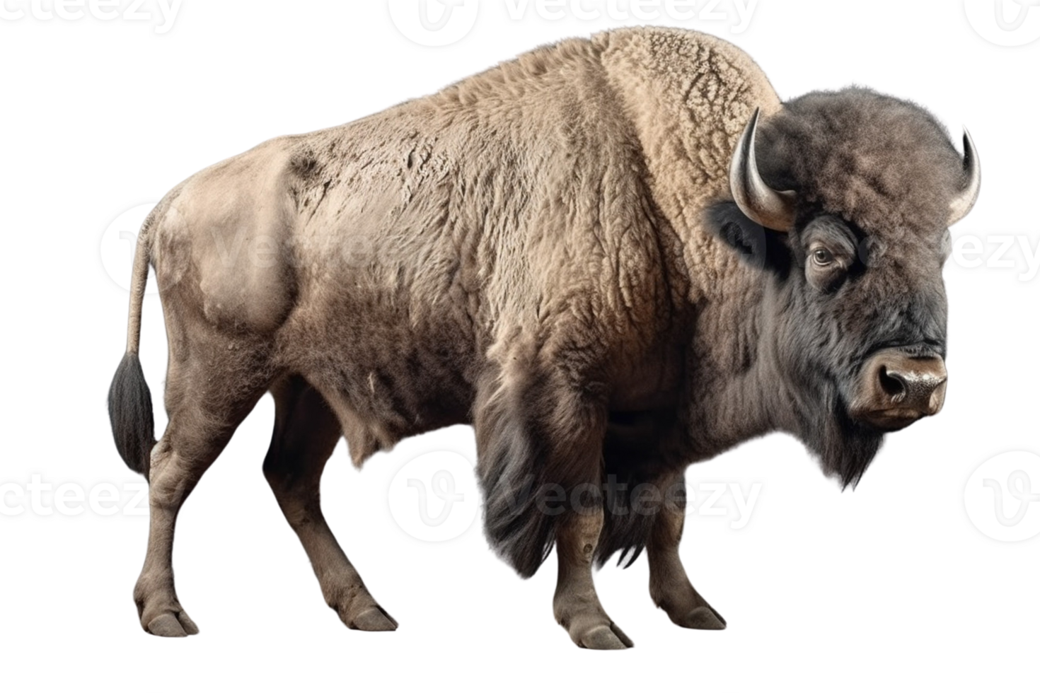 AI generated Bison with horns on transparent background PNG image