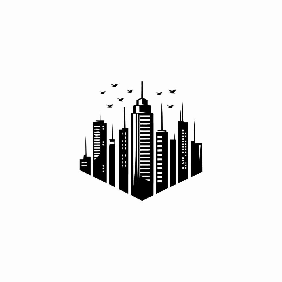 ai generado edificio logo vector icono diseño modelo