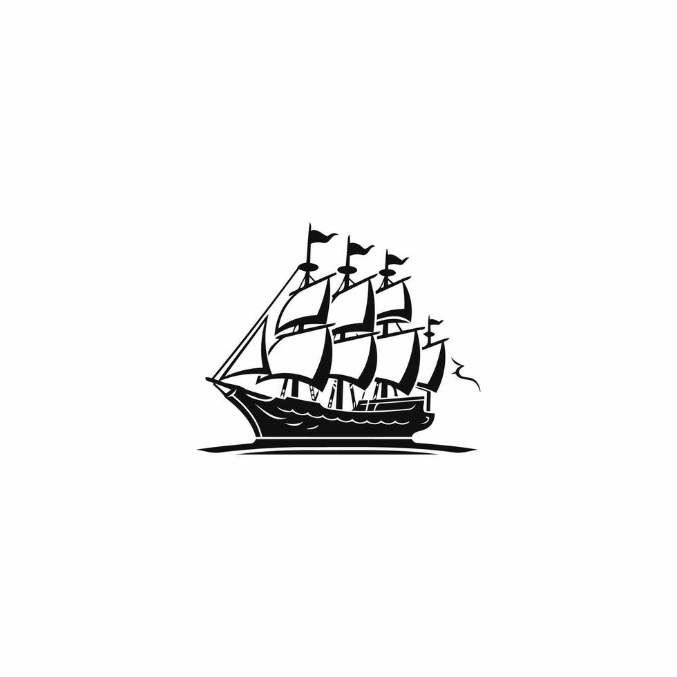 AI generated Ship logo vector icon design illustration