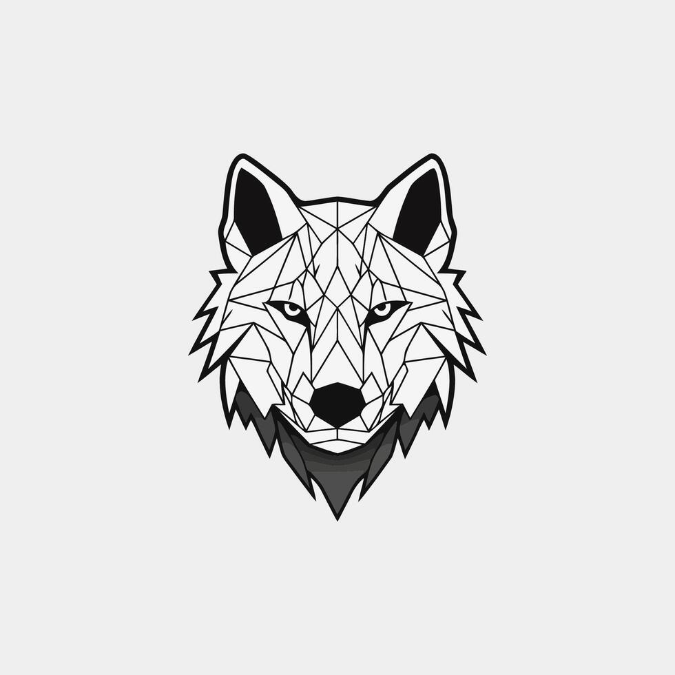 AI generated Geometric colorful wolf logo vector icon design template