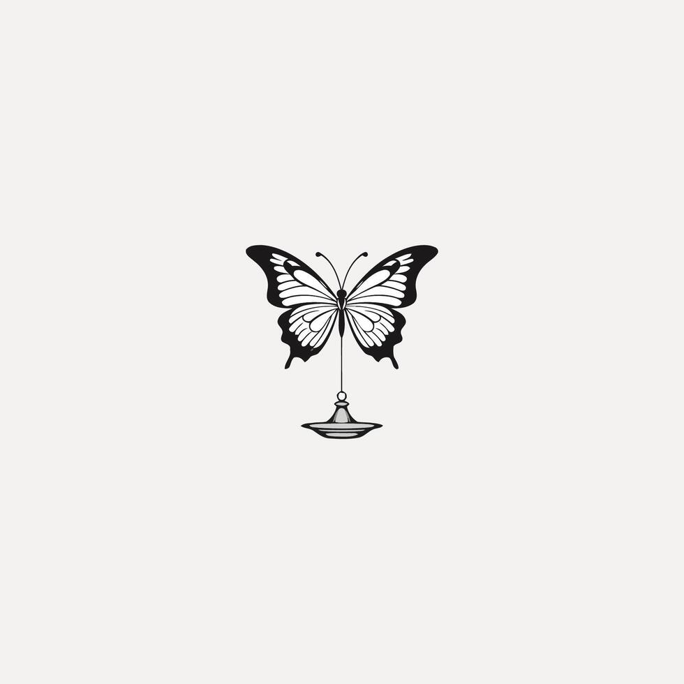 ai generado equilibrar mariposa vector logo diseño