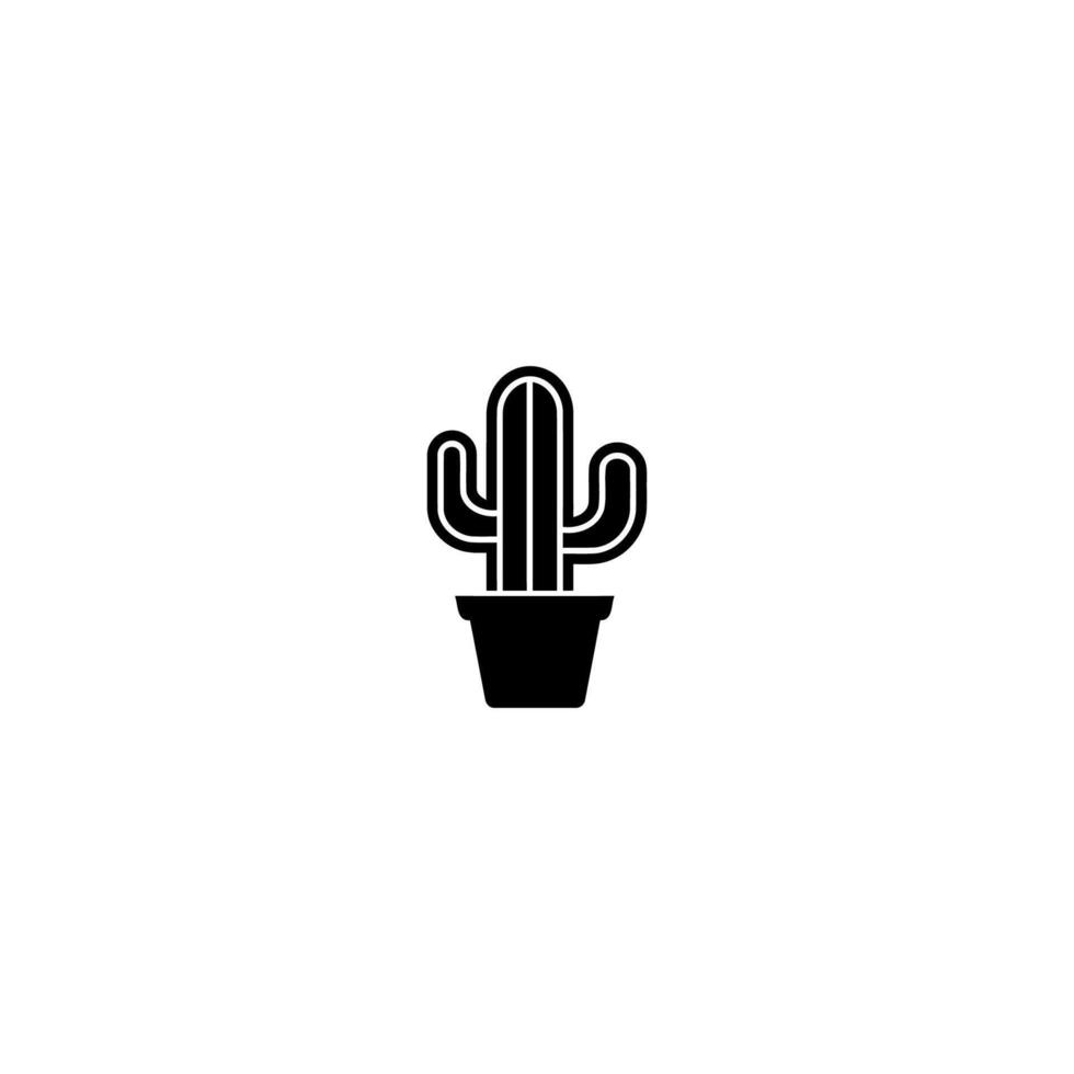 AI generated Cactus logo vector icon design flat