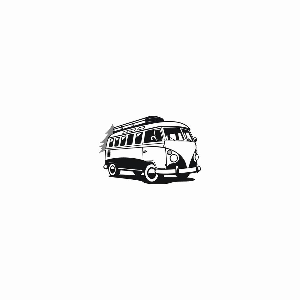 AI generated Camper van logo vector icon design