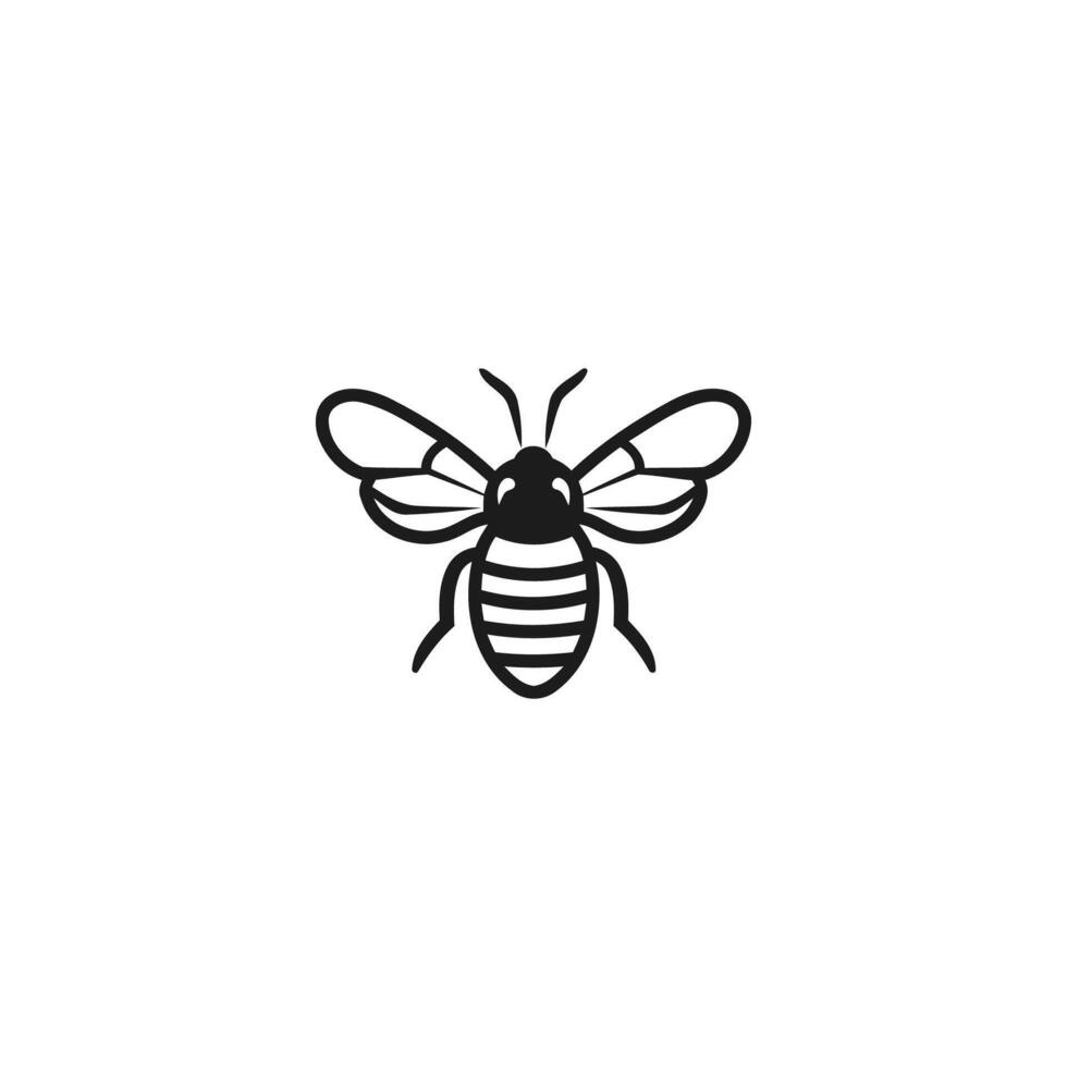 AI generated honey bee logo design vector template