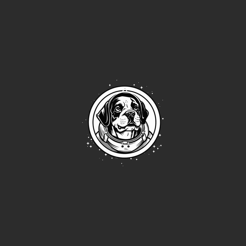 AI generated Dog in space logo vector icon flat design