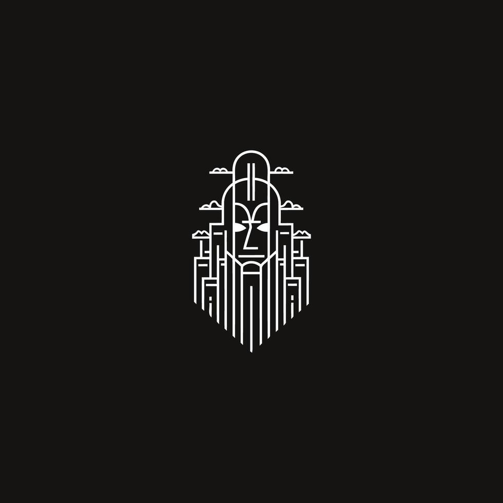 AI generated God city logo design vector icon flat illustration