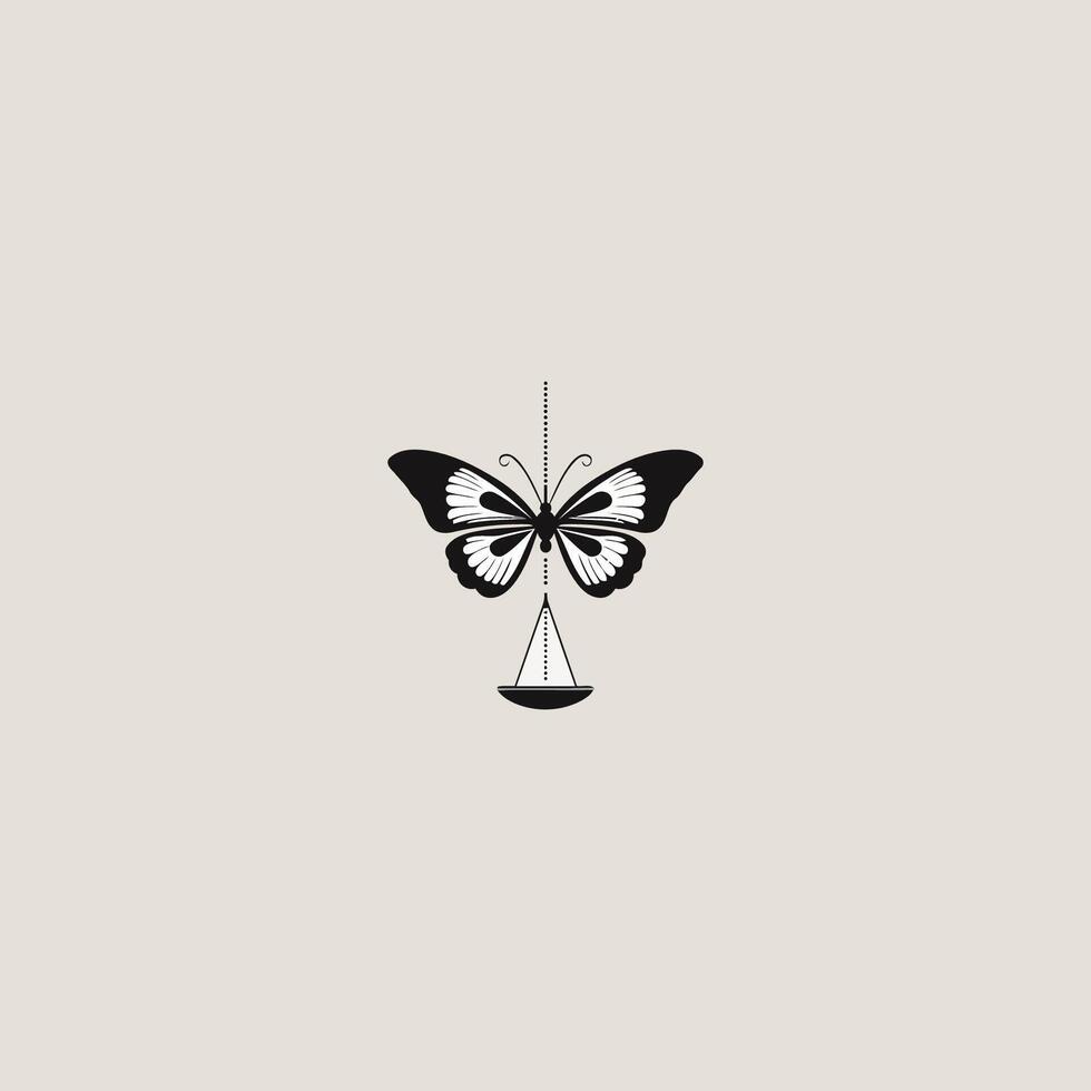 ai generado equilibrar mariposa vector logo diseño