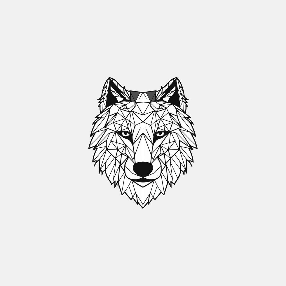AI generated Geometric colorful wolf logo vector icon design template