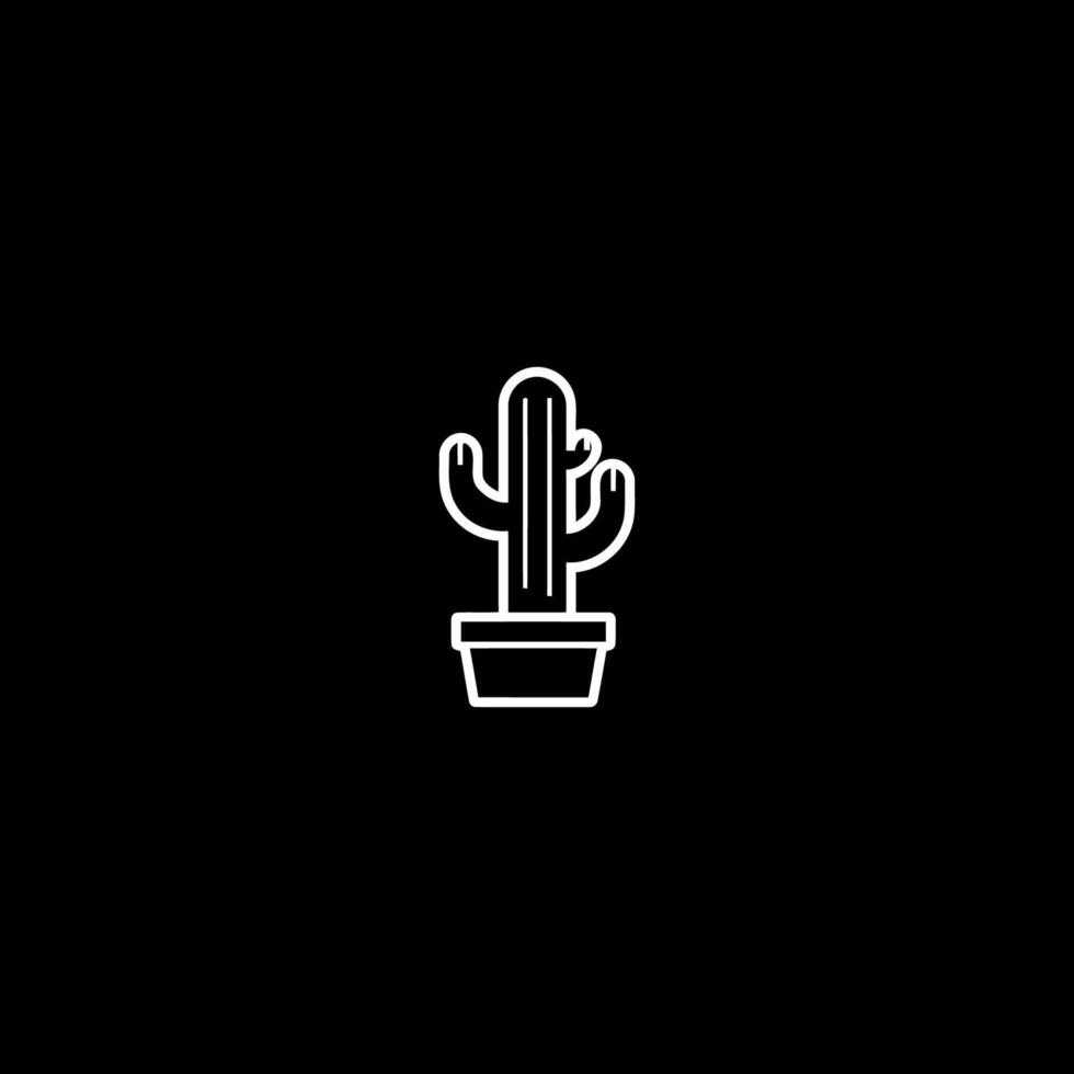 AI generated Cactus logo vector icon design flat