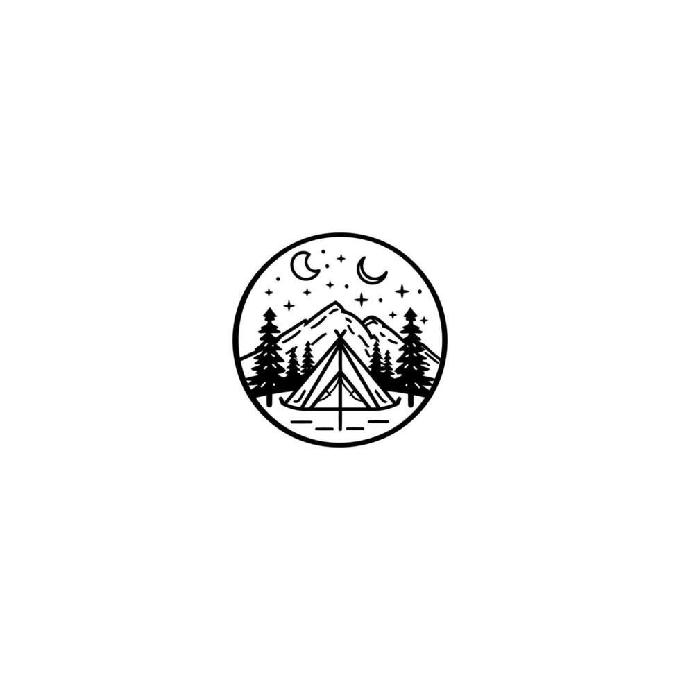 AI generated Camping logo vector icon flat design template