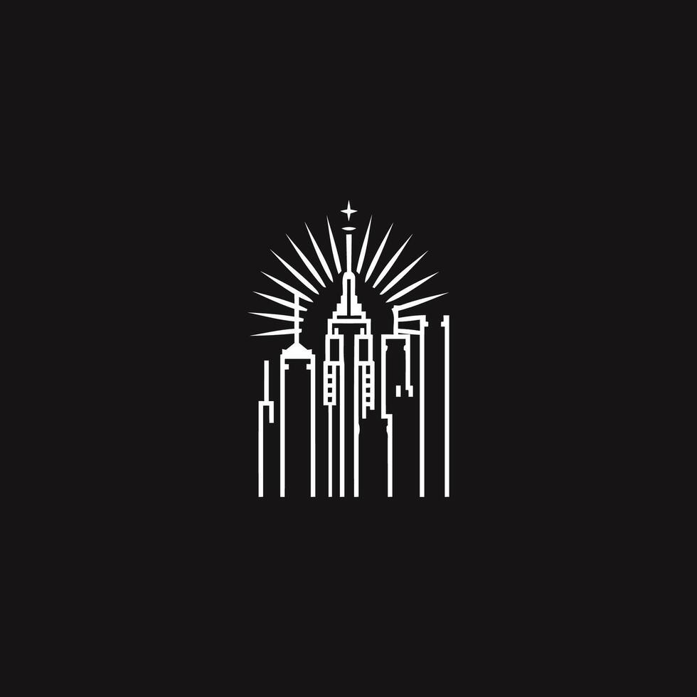 AI generated God city logo design vector icon flat illustration