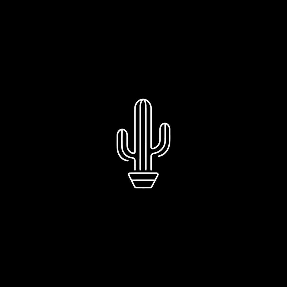 AI generated Cactus logo vector icon design flat