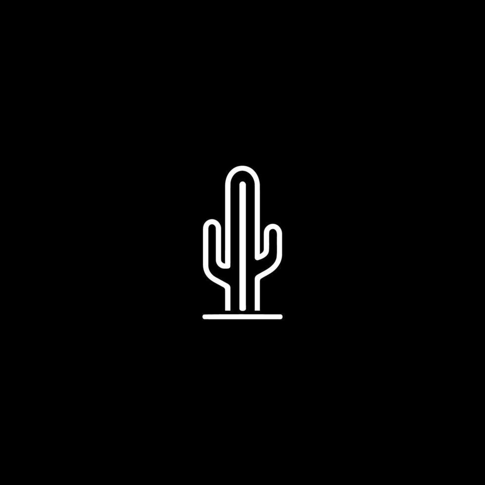 ai generado cactus logo vector icono diseño plano
