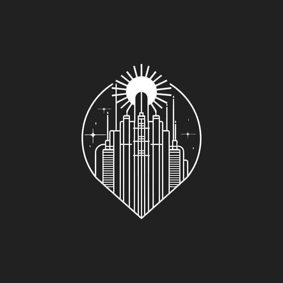 ai generado Dios ciudad logo diseño vector icono plano ilustración