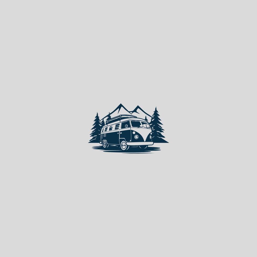 AI generated Camper van logo vector icon design template