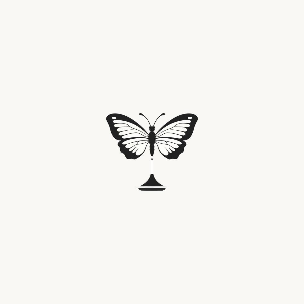 ai generado equilibrar mariposa vector logo diseño