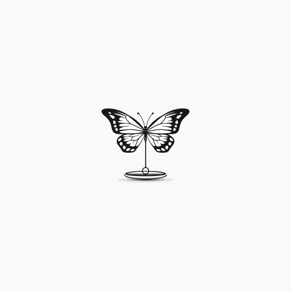 ai generado equilibrar mariposa vector logo diseño