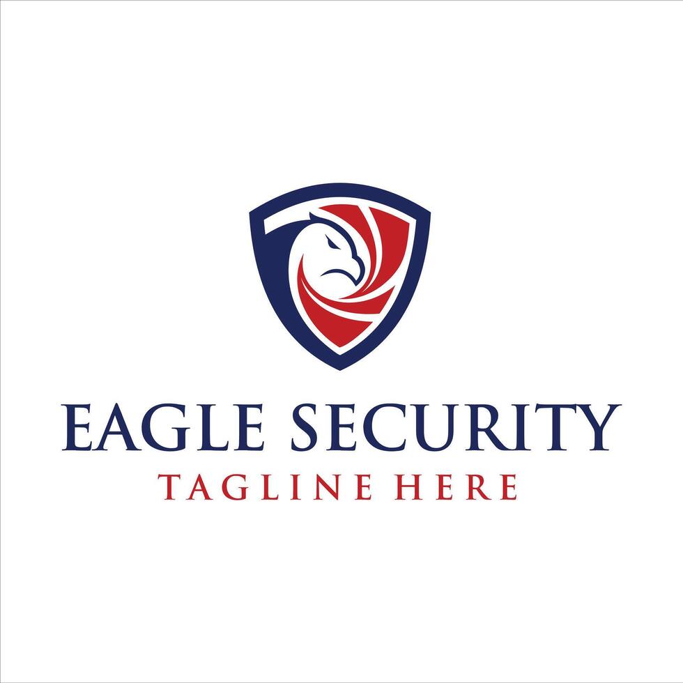 eagle with shield logo design template, vector illustration.