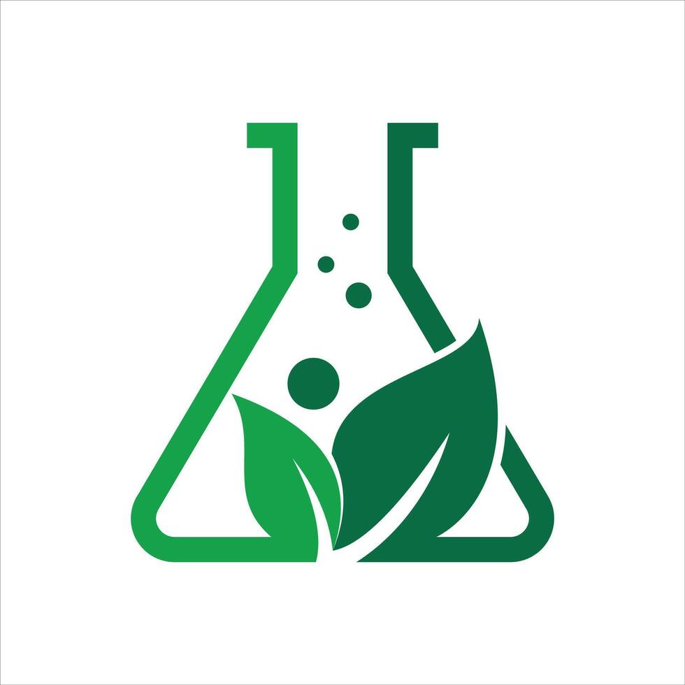 lab and leaf logo design vector icon template