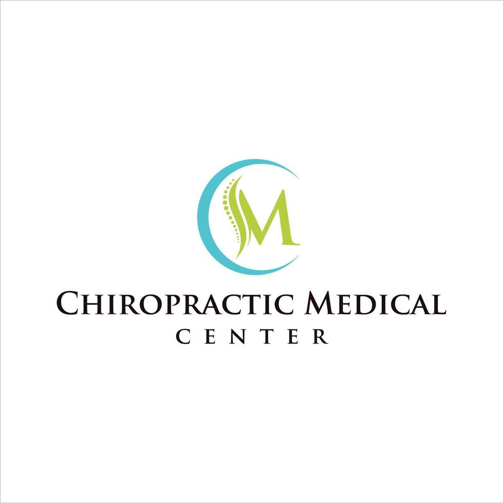 chiropractic medical center logo design vector. vector