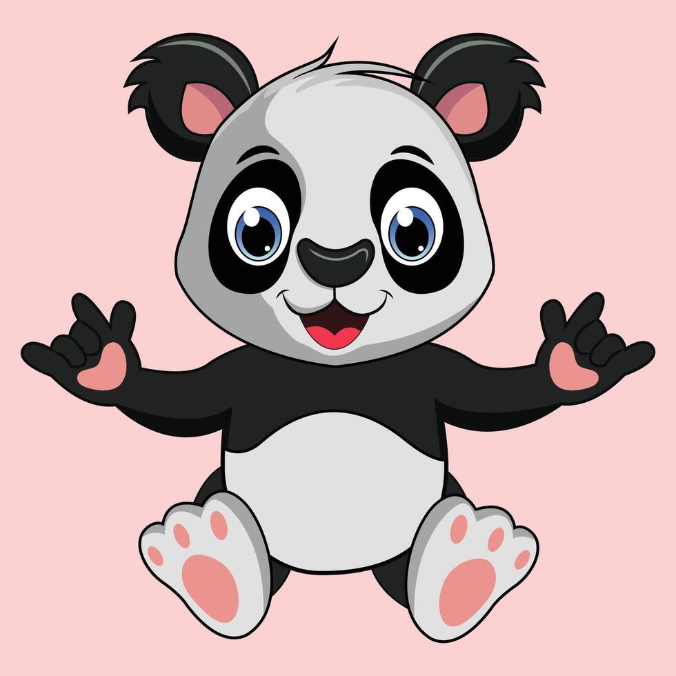 ASL ART OF PANDA vector