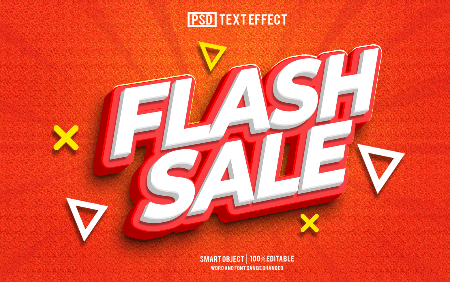 flash sale text effect, font editable, typography, 3d text psd