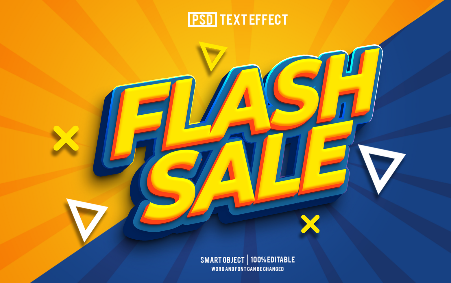 flash sale text effect, font editable, typography, 3d text psd