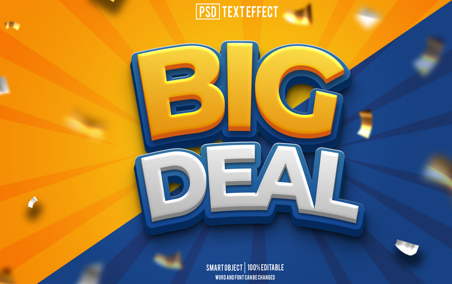 big deal text effect, font editable, typography, 3d text psd