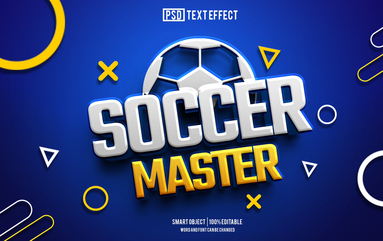 soccer master text effect, font editable, typography, 3d text psd