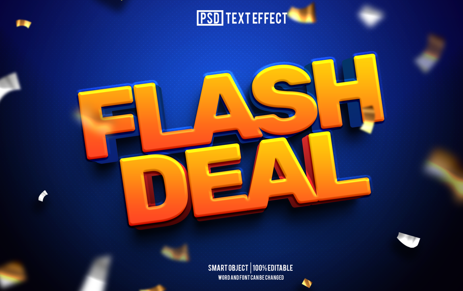 flash sale text effect, font editable, typography, 3d text psd