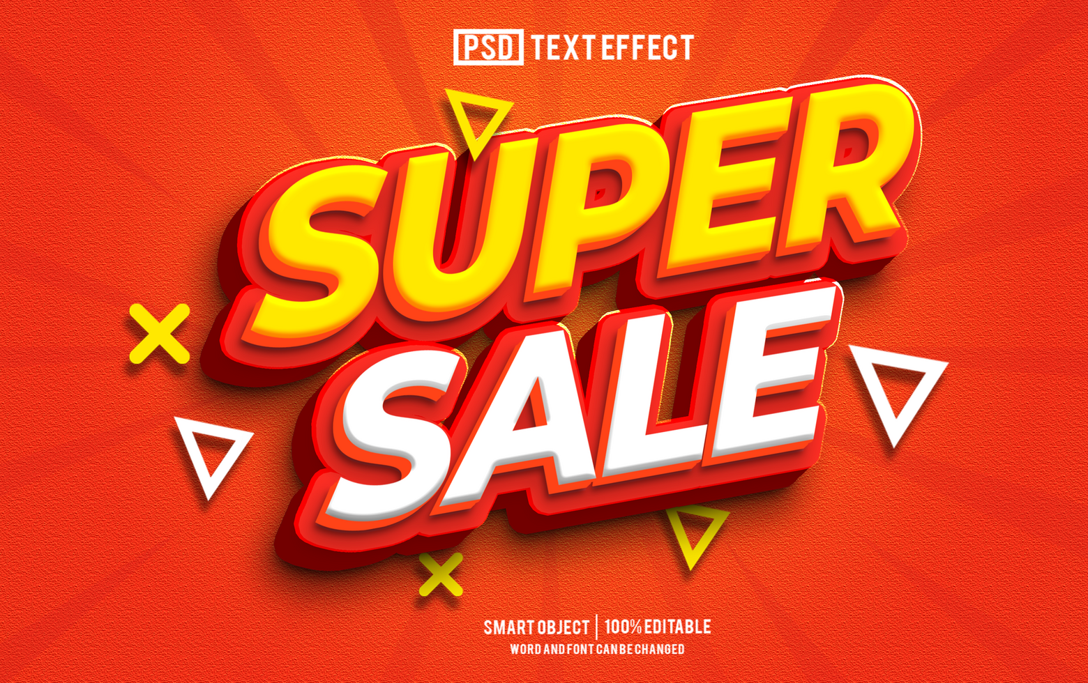 super sale text effect, font editable, typography, 3d text psd
