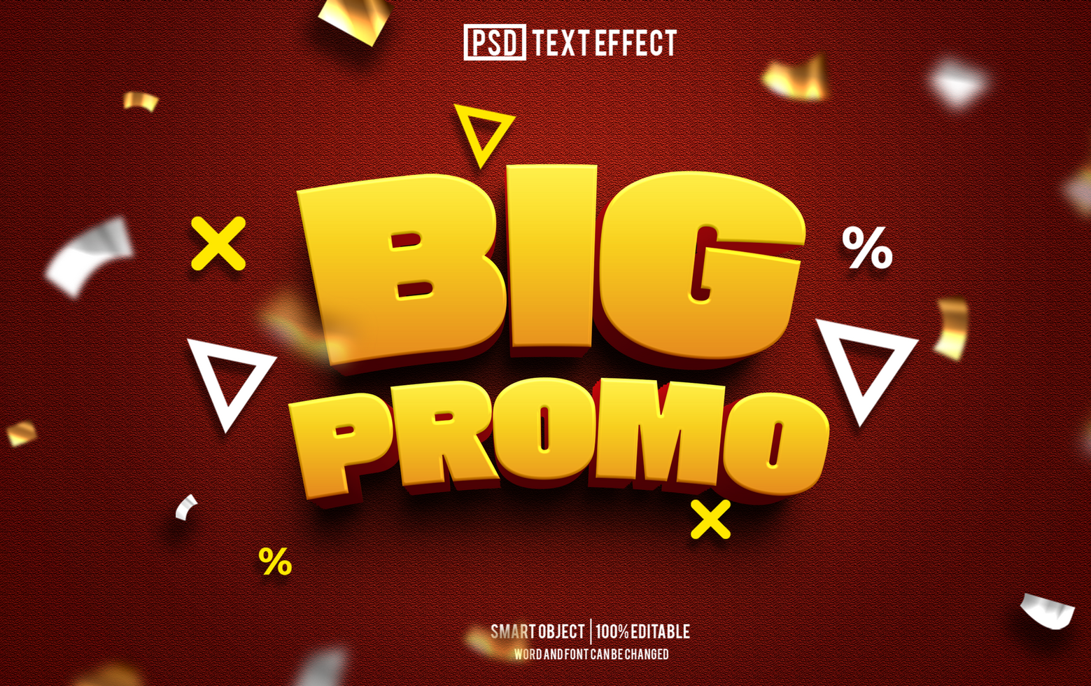 big promo text effect, font editable, typography, 3d text psd