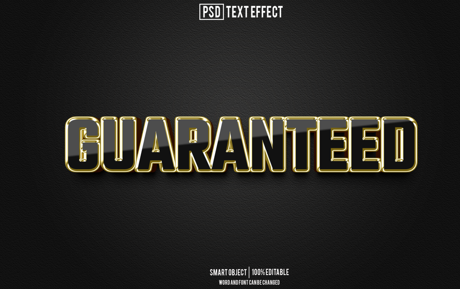 guaranted text effect, font editable, typography, 3d text psd