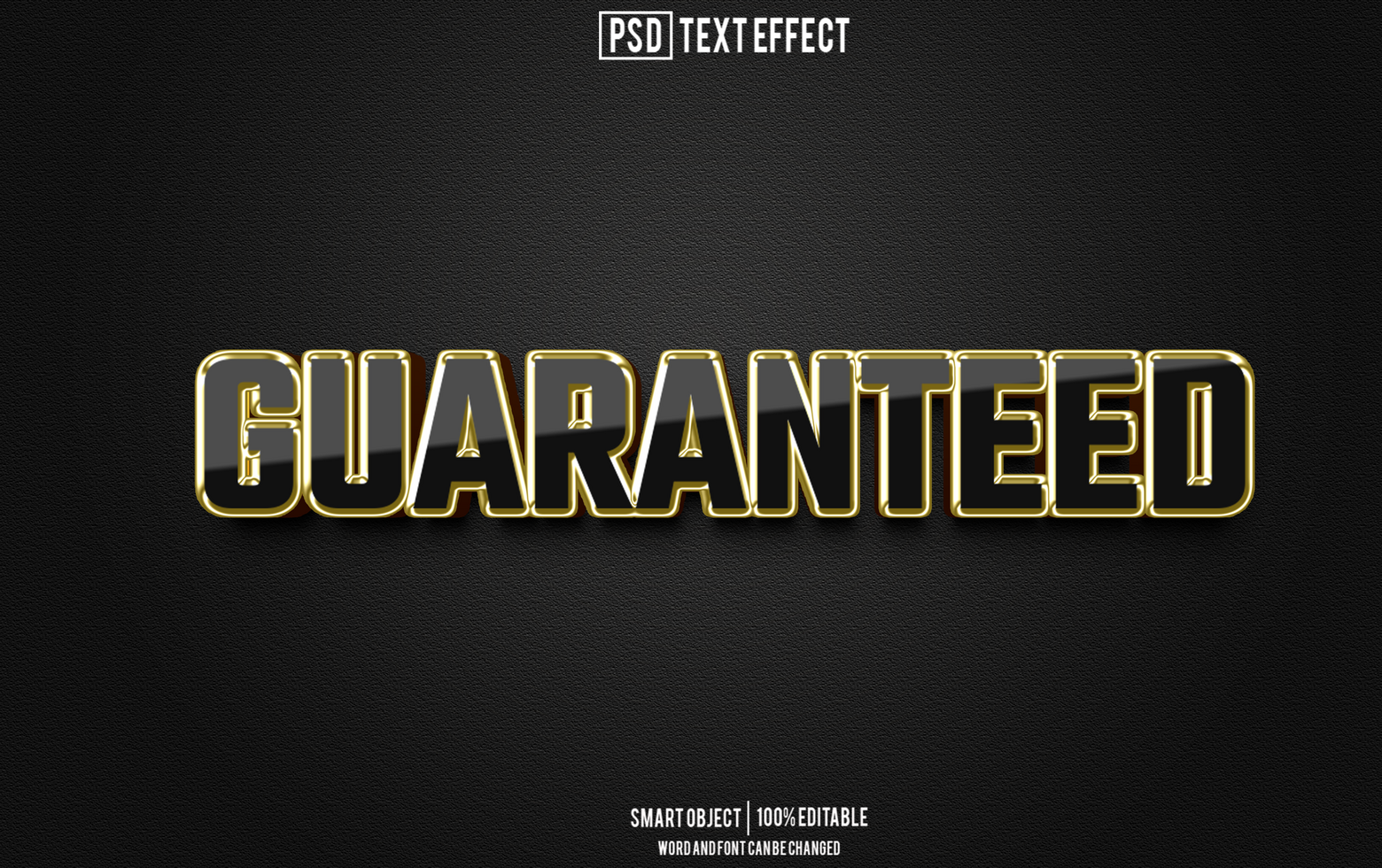 garantito testo effetto, font modificabile, tipografia, 3d testo psd