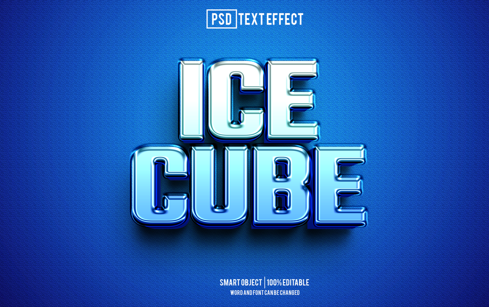 ice cube text effect, font editable, typography, 3d text psd